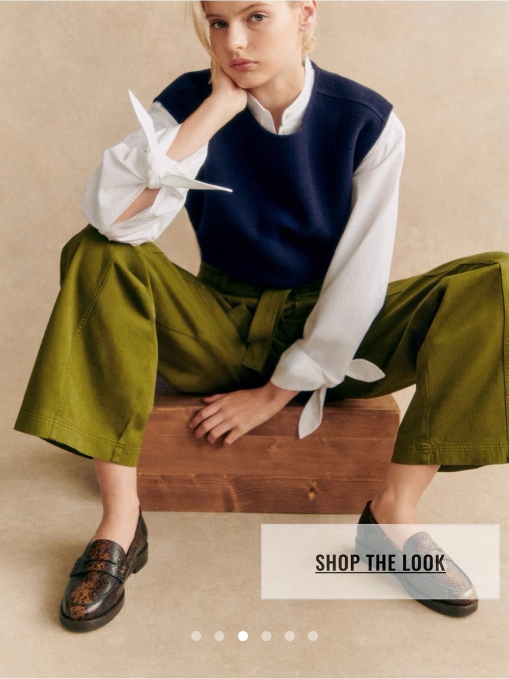 Sezane Zannie Crisp White Long Sleeve Popover Top with unique tie cuff